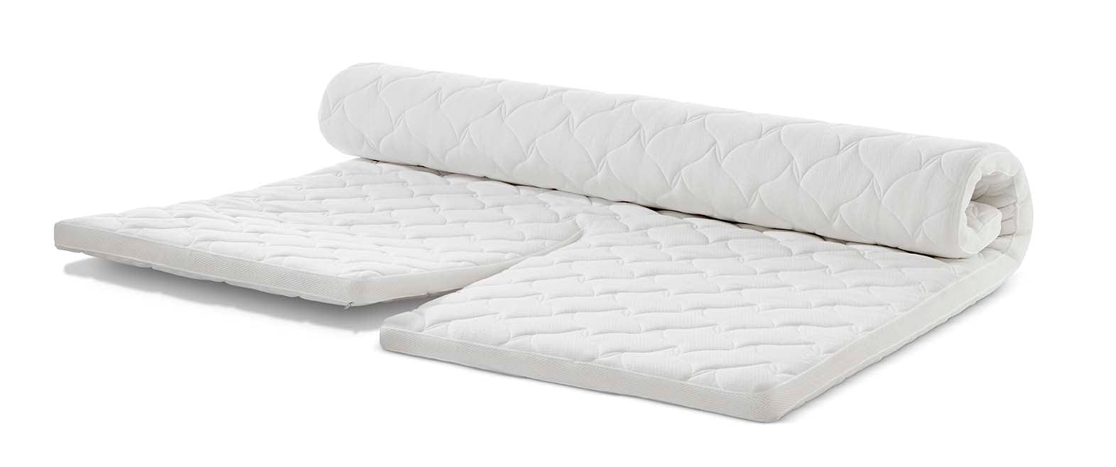 Lama Hvid Strik Duo - Kerne: 40 mm memory foam - Split Topmadras